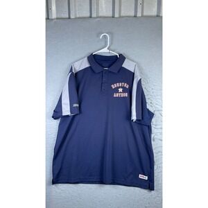 Stitches Polo Shirt Mens XL Blue Good Houston Astros MLB Baseball Embroidered